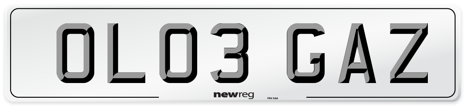 OL03 GAZ Number Plate from New Reg